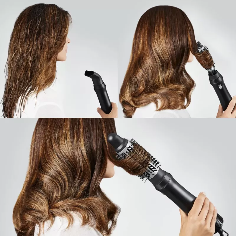Heißluftbürste Rowenta Express Style CF6320F0 Warm Schwarz Silber für alle Haarlängen
