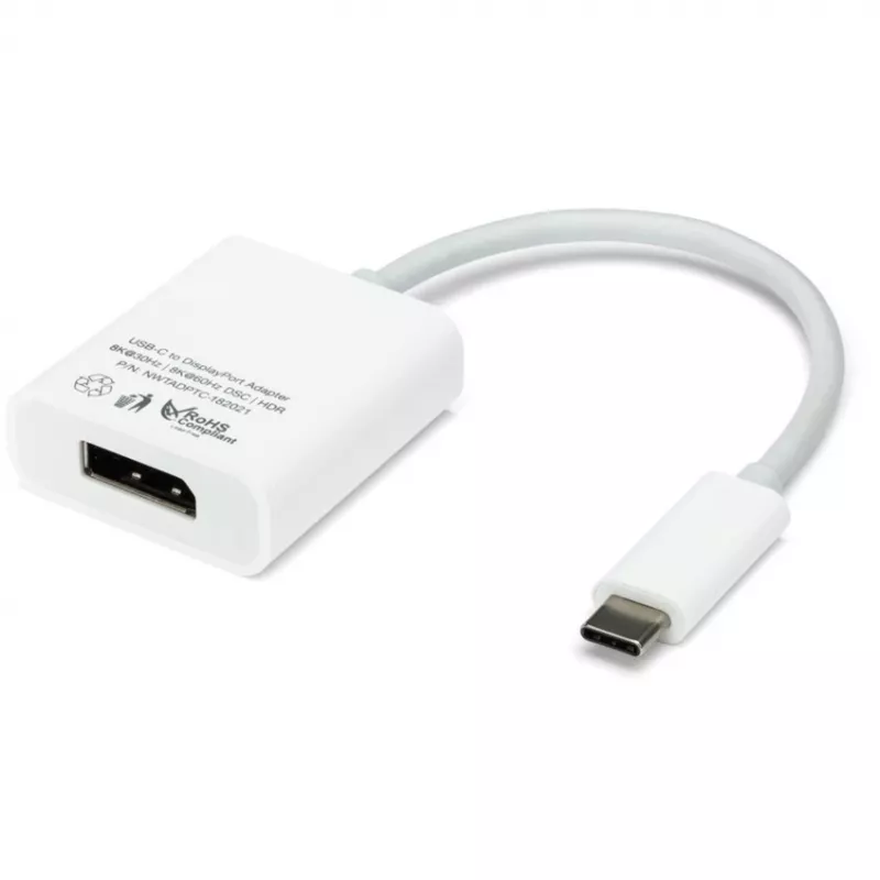USB-Adapter, USB-C-Stecker > DisplayPort-Buchse (Weiß, 11 cm)