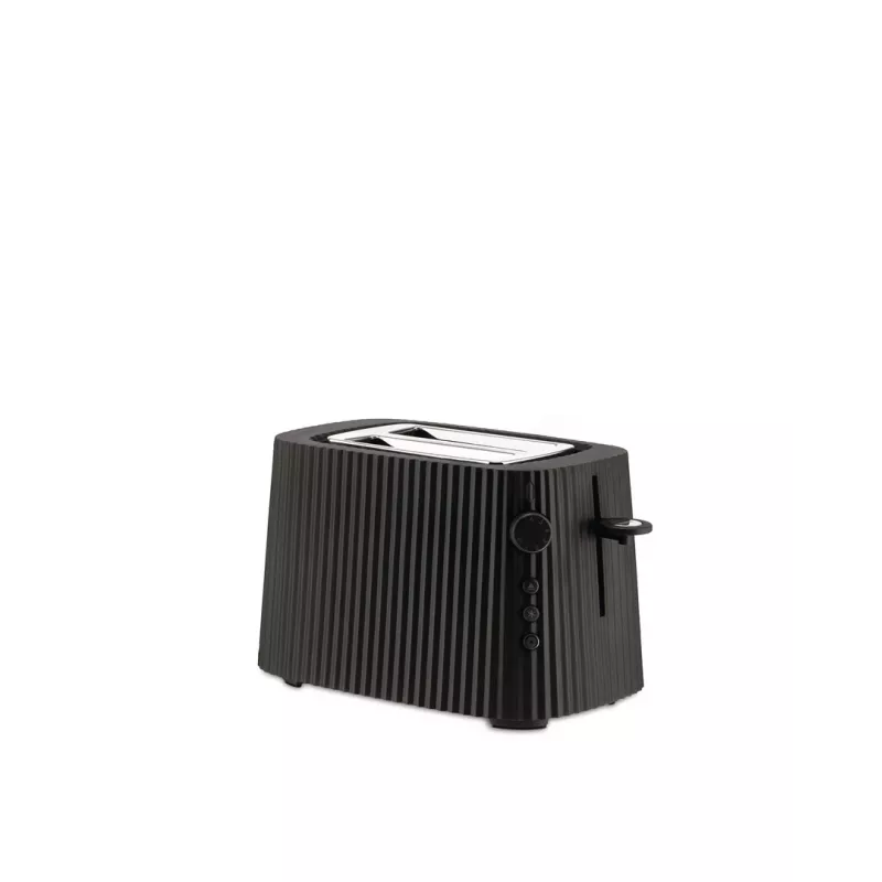 Toaster Alessi MDL08B Schwarz — Plissé-Design, 6 Bräunungsstufen, Bagel/Auftauen/Aufwärmen, 340×185×250 mm