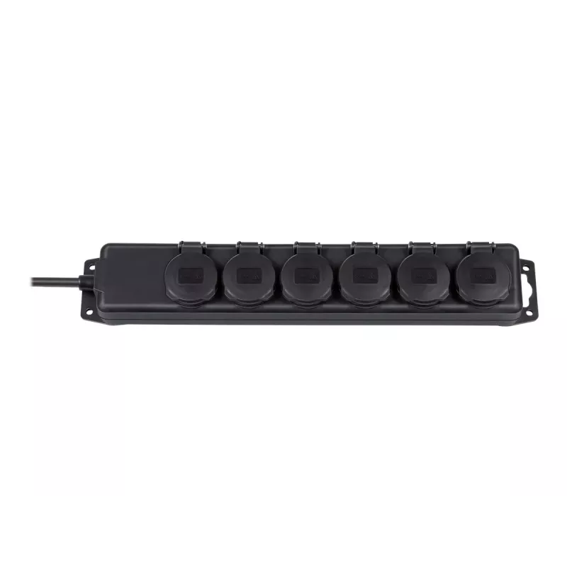 Steckdosenleiste IP44 6-fach schwarz 2m H07RN-F 3G1,5 (1159970)