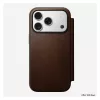 Leder-Folio-Handyhülle Nomad Modern Leather Folio für iPhone 17 Pro – braun, passend für 6,3 Zoll (16 cm), 4 Kartenfächer