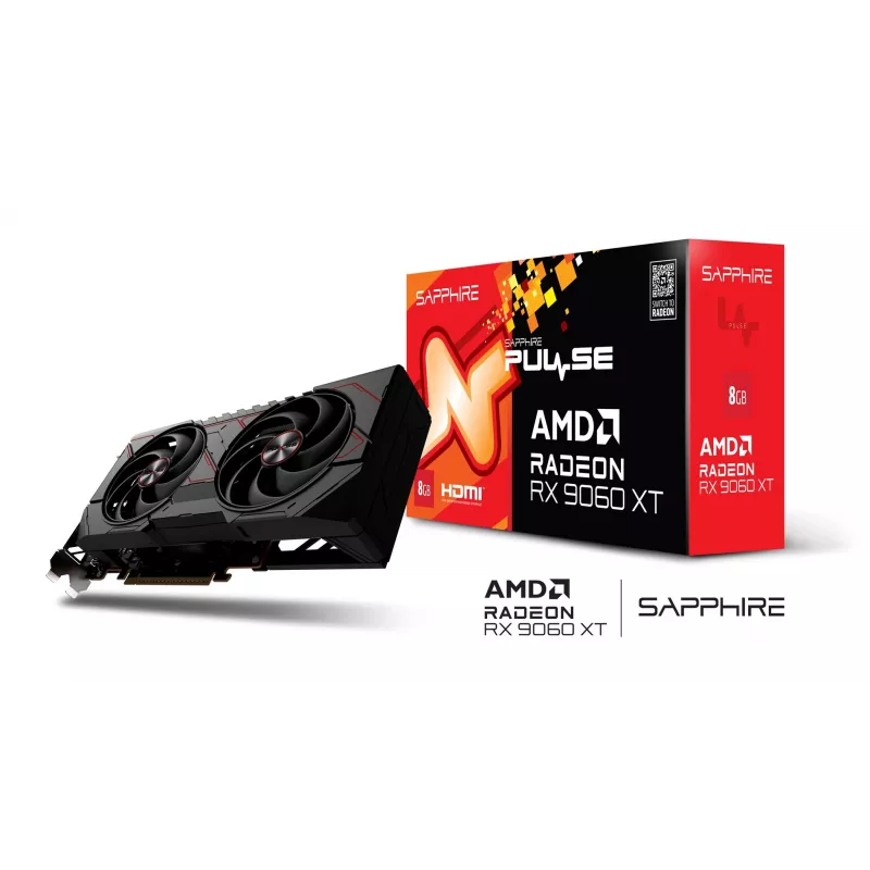 Grafikkarte Sapphire Radeon RX 9060 XT 8GB GDDR6, 128-Bit, PCIe 5.0, 3320 MHz, 2x DP + HDMI