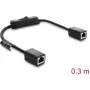 DELOCK RJ45-Kabel Cat.6 F/UTP 0,3 m mit Inline-Schalter, blau zu blau
