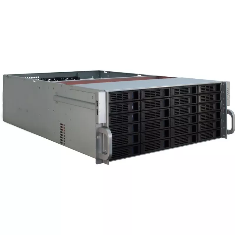 Server-Gehäuse Inter-Tech 4U-4424 Rack Schwarz, Silber