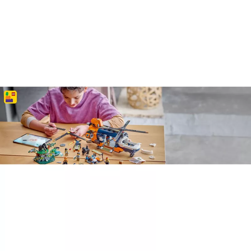 LEGO City 60437 Dschungel-Explorer-Hubschrauber im Basislager