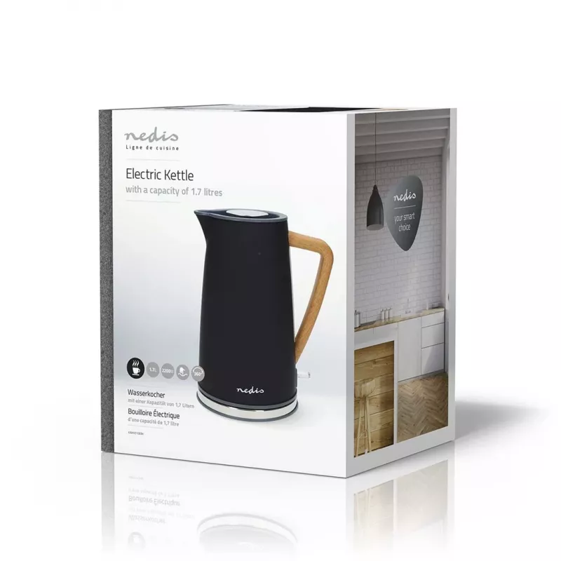 Wasserkocher Nedis KAWK510EBK 1,7 L 2200 W Schwarz