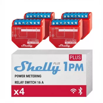 Shelly Relay 1PM Gen4 16A WLAN Zigbee Bluetooth — DIN-Schienen-Smart-Relais mit Leistungsmessung
