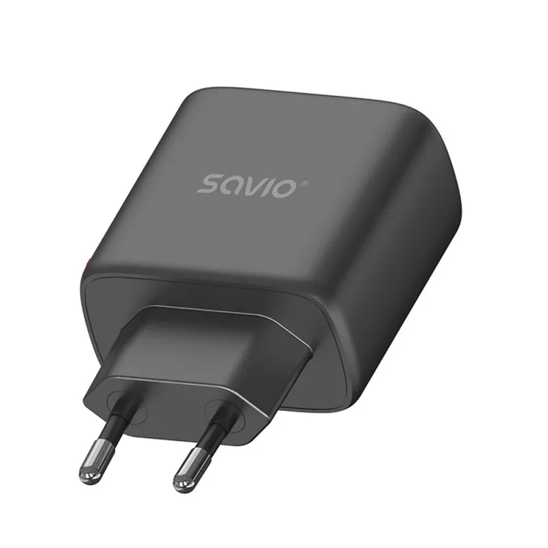Outdoor-Ladegerät SAVIO LA-06/B USB Type-C 30W Power Delivery 1x USB-C Schwarz, 5–20V, 3A/9V, 3A/5V, 3A/12V, 2,1A