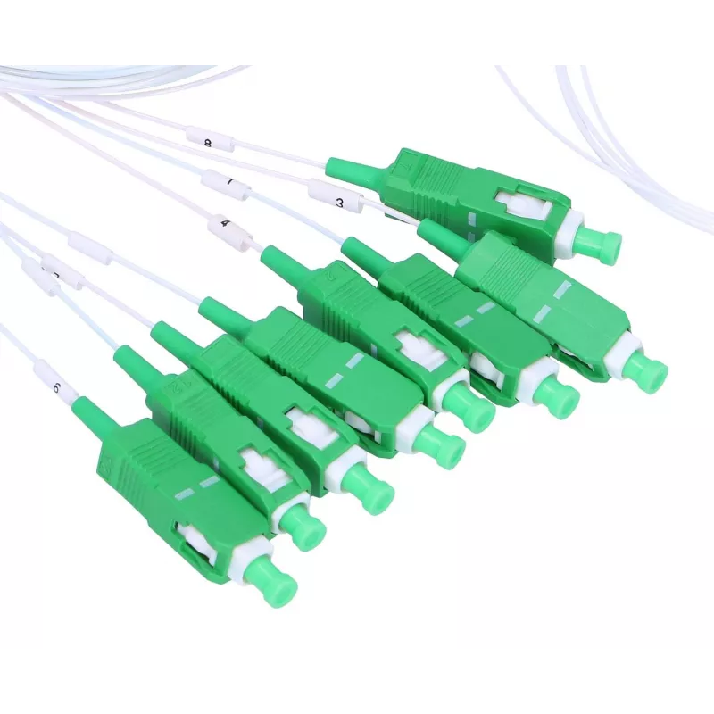 Kabel-Splitter Extralink Splitter 1:8 PLC SC/APC 900µm 1,5m Grün Weiß