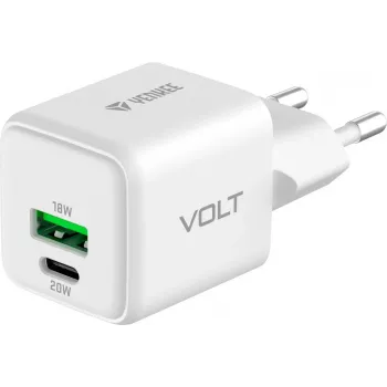 USB-C/A-Netzladegerät YENKEE YAC G38 20W 3A Power Delivery (USB‑C und USB‑A)