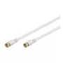 Wentronic Goobay SAT-Anschlusskabel, 100% geschirmt, vergoldet, Weiß, 10 m - F-Stecker F-Stecker (67289)