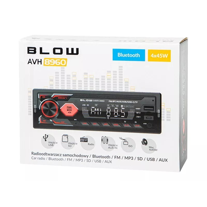 Autoradio BLOW AVH-8960 1DIN mit RDS, Bluetooth und USB-C