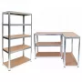 Topeshop Aufbewahrungsregal G9030 Gartenwerkzeug-Aufbewahrungsregal, freistehend, verzinkter Stahl, MDF