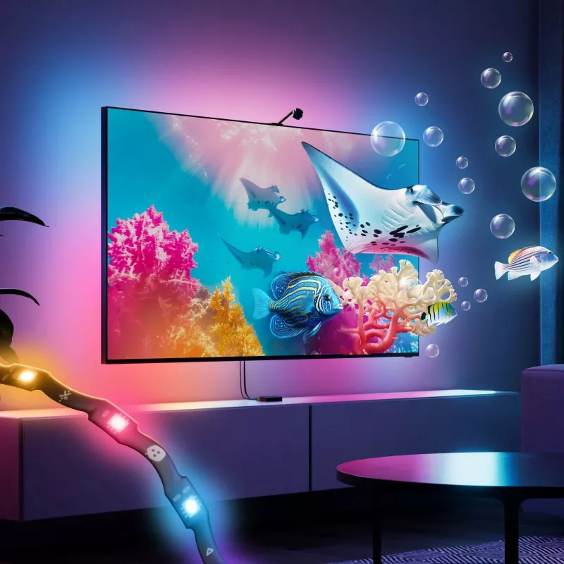 Nanoleaf 4D V2 TV Screen Mirror + Light Strips Kit (für TV & Monitor bis 65'') | 24 W | Mehrfarbig RGB