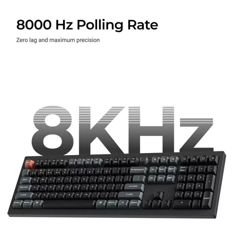 Mechanische Full-Size-Tastatur Keychron V6 Ultra 8K — QWERTY, Bluetooth, RGB, Schwarz