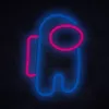 Dekorative Neon-LED-Leuchte MANTA SNL27BLT Style Neon Lights ASTRONAUT, steckerfertige Tisch-Wand-LED-Akzentleuchte