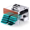 Micro-Tower-Computergehäuse Jonsbo N4 WEISS Mini-ITX mit gehärtetem Glas