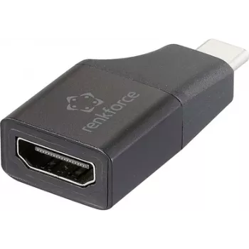 Renkforce RF-6418168 USB-C® / HDMI Adapter [1x USB-C® Stecker - 1x HDMI-Buchse] Schwarz (RF-6418168)