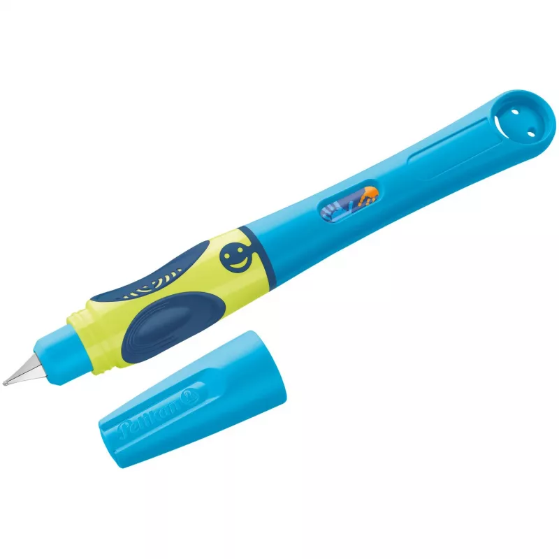 Pelikan griffix® Füllfederhalter für Rechtshänder - Neon Fresh Blau - Blau - Patronenfüllsystem - Blau - Kunststoff - Edelstahl - Rechtshänder (820363)