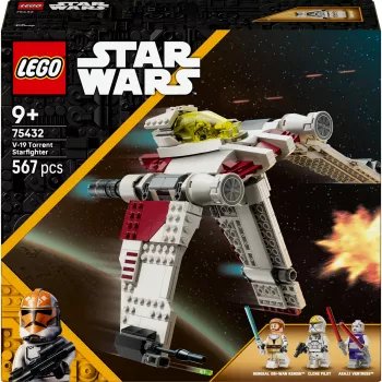 LEGO Star Wars V-19 Torrent Fighter 75432 Bauset — 567 Teile, 3 Minifiguren, Ausstellungs- und Spielmodell
