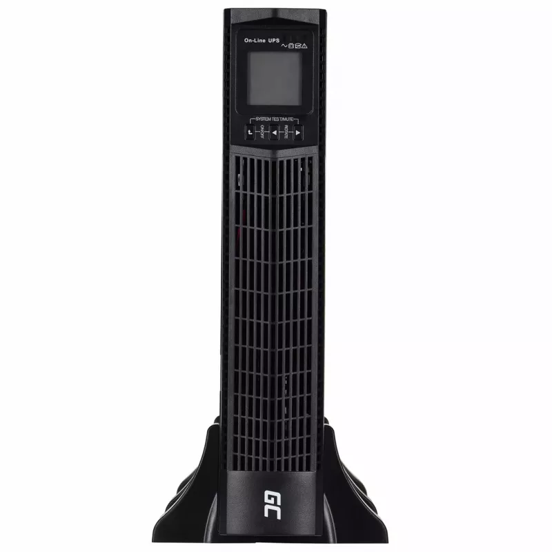 Unterbrechungsfreie Stromversorgung Grün Cell UPS15 — Online-Doppelwandler 3 kVA (2700 W), 6 Netzsteckdosen, reiner Sinus, LCD, Tower, 6×12V/9Ah-Batterien
