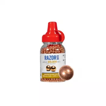 Gun pellets RazorGun 4,46 mm Stahl-BBs, Kupferfinish, 1500 Stk., Kunststoffspender