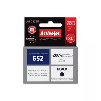 Tintenpatrone ActiveJet AH-652BR kompatibel für HP, Schwarze Pigmenttinte, 20 ml, Hohe (XL) Reichweite