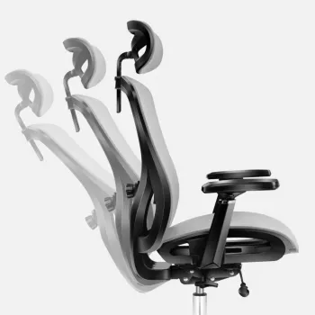 Dreh-Bürostuhl mark adler Expert 5.3 Grau Mesh – ergonomisch, höhenverstellbar, Lordosenstütze, Kopfstütze, Armlehnen