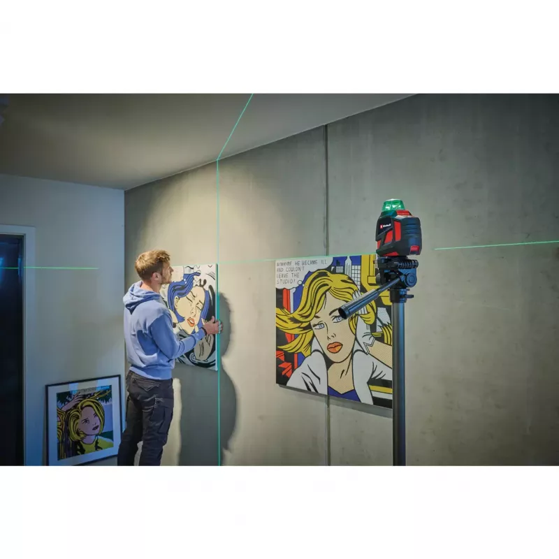 EINHELL TE-LL 360 G Kreuzlinienlaser mit grünen und roten Laserlinien, schwarz — Modell 2270119