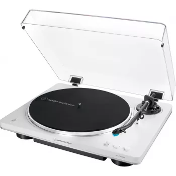 Riemengetriebener Audio-Plattenspieler Audio-Technica AT-LP70XBT Silber Weiß Vollautomatisch