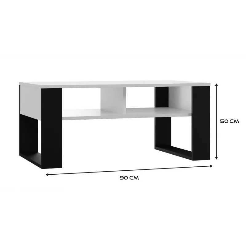 Couchtischplatte e shop MODERN 2P BIEL CZ — rechteckige weiße Tischplatte, 2 Beine