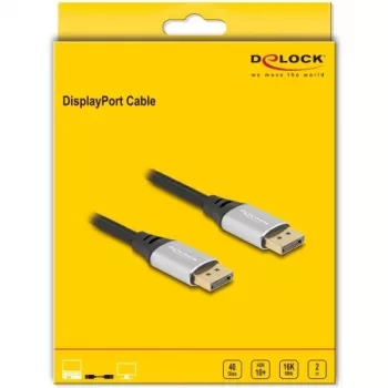 DeLOCK DisplayPort-Kabel 16K 60 Hz 2 m silber Metall