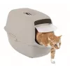Katzenklo rotho Kuweta Bailey beige – Modell 4004507422, kompakte überdachte Katzentoilette mit Kohlefilter und Tragegriff