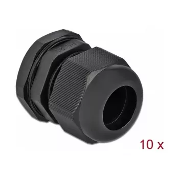 Kabelverschraubung DeLOCK 60222 Schwarz Kunststoff 10 Stück