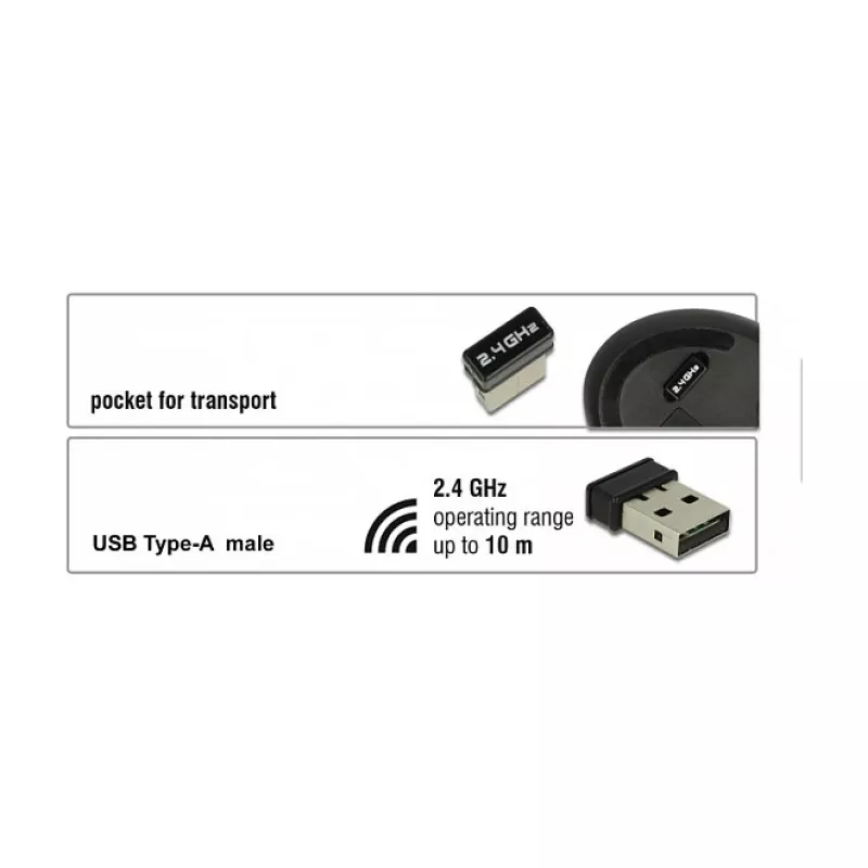 Maus DeLOCK 12528 RF Wireless Optisch 1000 DPI