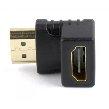 HDMI-Adapter GEMBIRD A-HDMI90-FML, HDMI auf HDMI, rechtwinkliger 90°-Adapter, schwarz