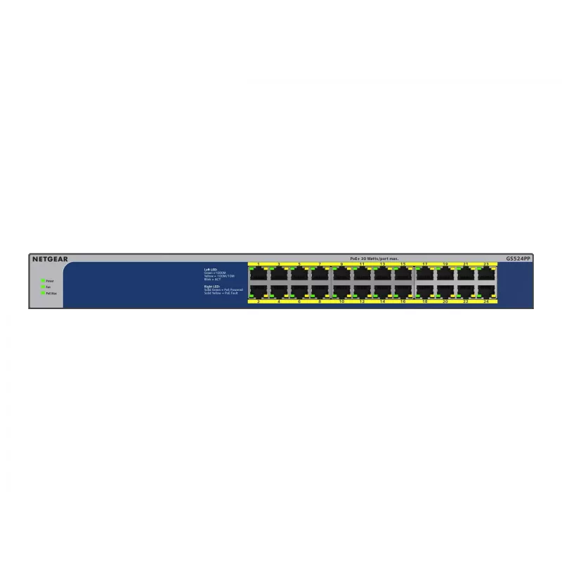 NETGEAR GS524PP Unmanaged Gigabit Ethernet (10/100/1000) Power over Ethernet (PoE) Grau