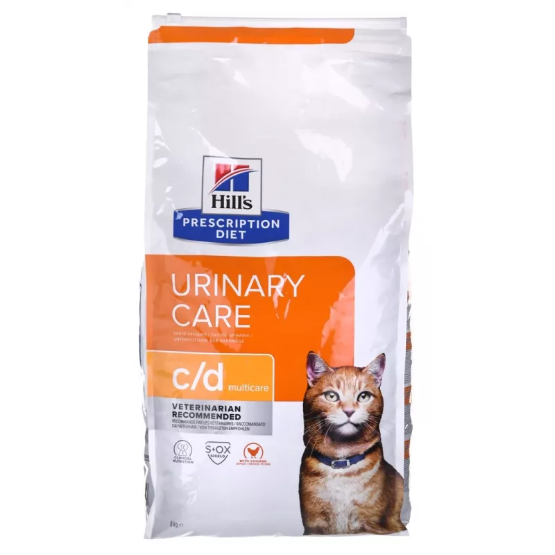HILL'S PRESCRIPTION DIET Feline c/d Urinary Care Multicare Trockenfutter für Katzen Huhn 8 kg