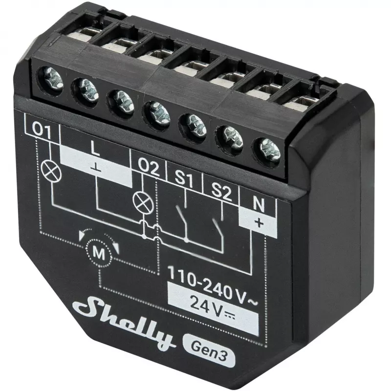 Shelly 2PM Gen3 Smart Switch 2P Schwarz