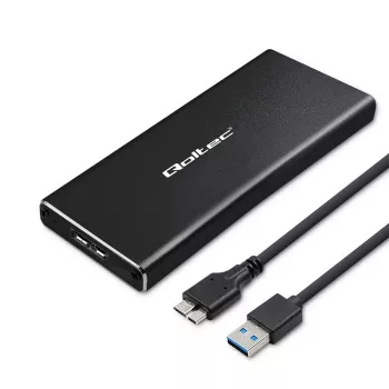 M.2 SATA SSD-Gehäuse QOLTEC 51854 USB 3.0 werkzeuglos
