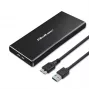 M.2 SATA SSD-Gehäuse QOLTEC 51854 USB 3.0 werkzeuglos