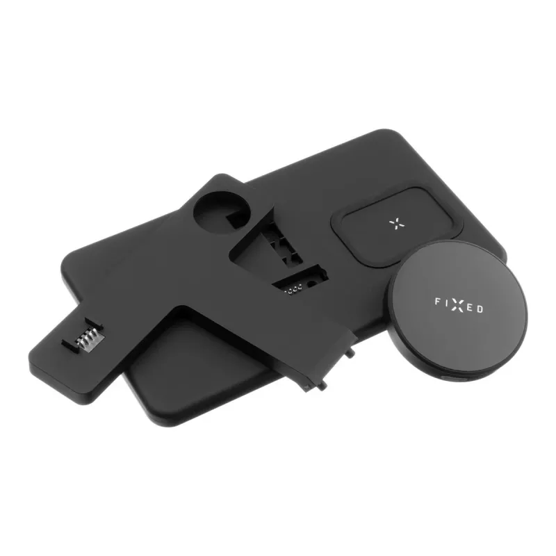 Fixed | MagPowerstation 3-in-1 kabellose Ladestation mit MagSafe-Halterung | FIXMPOS-BK | Schwarz