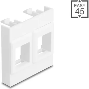 Wandplatten-Modulrahmen DELOCK Easy 45, 2x Keystone-Halterungen, 45×45 mm