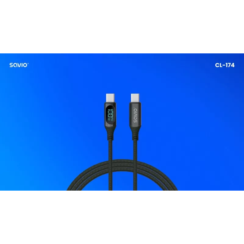 Savio USB-C - USB-C-Kabel CL-174 1m schwarz USB 3.2 Gen 1