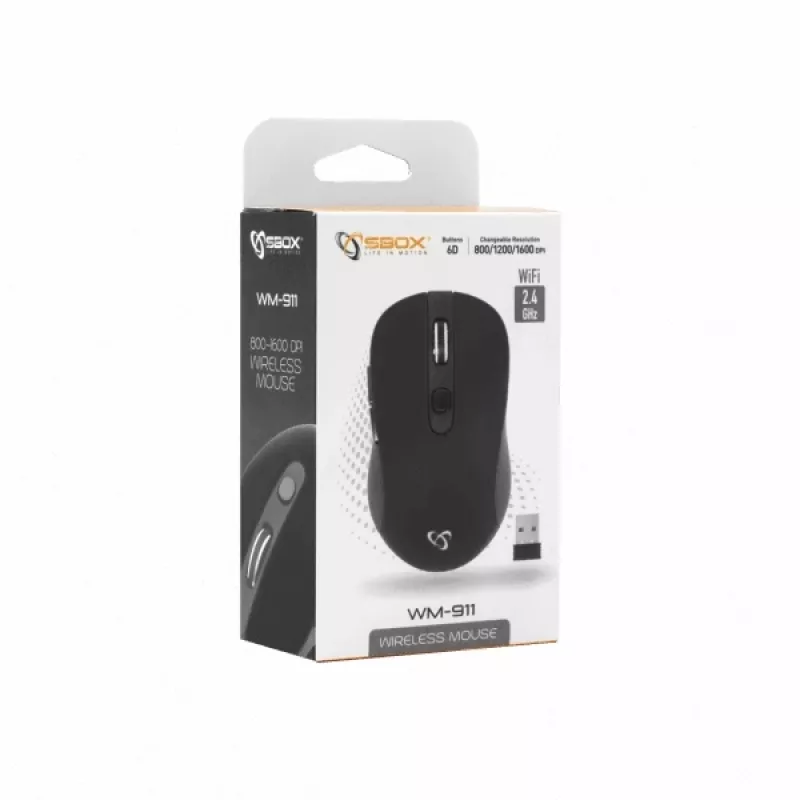 Sbox WM-911B Kabellose Maus Schwarz