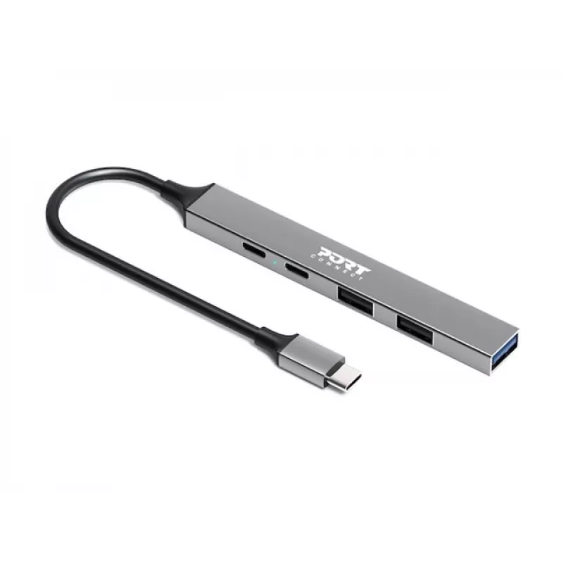 USB Hub Port Designs 900163 Type-C 5000 Mbit/s Silber