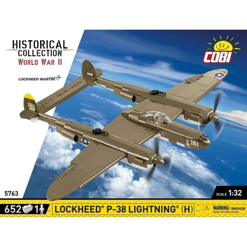 Cobi Bausteine Lockheed P-38H Lightning Set 5763 — maßstabsgetreuer Modellbausatz, sammelbares Flugzeugmodell