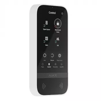 Bedienfeld Ajax KeyPad TouchScreen RF Weiß Batteriebetrieben