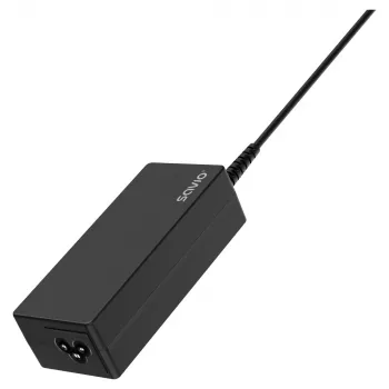 Innenbereich-AC-Ladegerät SAVIO ZA-01, 65W USB‑C PD 3.0, 100–240V Eingang, einzelner Anschluss, schwarz