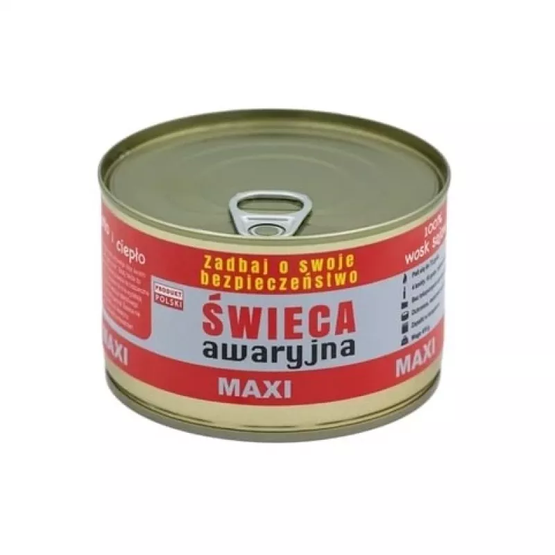Not-Überlebenskerze FULER HASKE Pro MAXI 410 g – natürliches Sojawachs, 72 h Brenndauer, 99 mm × 65 mm, Stahldose